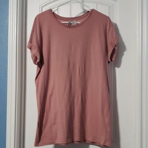 Rose Colored Short Sleeve Casual Shirt